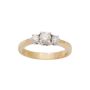 14K Yellow and White Gold Three-Stone Diamond Ring – 0.48 ct Total Diamond Weight Size 7