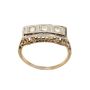 14K Yellow and White Gold Filigree Diamond Ring – 0.06 Carat Total Weight, Size 2.75