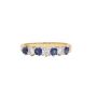 18K Yellow and White Gold Diamond and Blue Sapphire Band Size 7.75