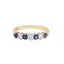 18K Yellow and White Gold Diamond and Blue Sapphire Band Size 7.75