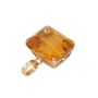 18K Yellow Gold Emerald-Cut Citrine Pendant – 17 Carats