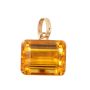 18K Yellow Gold Emerald-Cut Citrine Pendant – 17 Carats