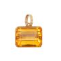 18K Yellow Gold Emerald-Cut Citrine Pendant – 17 Carats