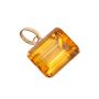 18K Yellow Gold Emerald-Cut Citrine Pendant – 17 Carats