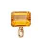 18K Yellow Gold Emerald-Cut Citrine Pendant – 17 Carats