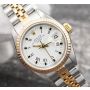 Rolex Oyster Perpetual Datejust 69173 White Dial 18K Gold/Stainless Ladies Watch