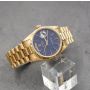 Rolex Day-Date President 18238 Blue Dial 18K Gold Double Quickset Mens Watch 