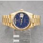 Rolex Day-Date President 18238 Blue Dial 18K Gold Double Quickset Mens Watch 