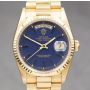 Rolex Day-Date President 18238 Blue Dial 18K Gold Double Quickset Mens Watch 