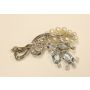 Ribbon Blossom Platinum Pearl Diamond Aquamarine Brooch