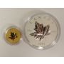 2010 Canada Piedfort 1/5 oz Gold & 1oz Silver 2x Coin Maple Leaf Mint Set