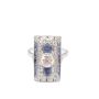 Art Deco c1930 18K wg Diamond and Sapphire ring Size 4.5 