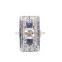 Art Deco c1930 18K wg Diamond and Sapphire ring Size 4.5 