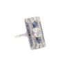 Art Deco c1930 18K wg Diamond and Sapphire ring Size 4.5 