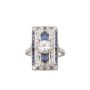 Art Deco c1930 18K wg Diamond and Sapphire ring Size 4.5 