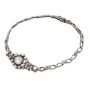 c1850 silver and 14K yg Diamond Bracelet 7.25 inches 