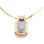 14K yg Pendant 16 inch chain Star Sapphire and Diamonds 