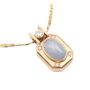 14K yg Pendant 16 inch chain Star Sapphire and Diamonds 