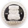 1992 Mexico HUEHUETEOTL 100 pesos 1 oz  proof silver coin