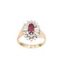 .55ct Marquis Ruby .96cts VS-VVS G/H diamonds 14k yellow gold ring Size-7.5