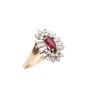 .55ct Marquis Ruby .96cts VS-VVS G/H diamonds 14k yellow gold ring Size-7.5