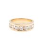 1.28ct 7 diamonds SI-2 G/H 14K yellow gold ring Size-9