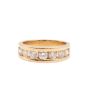 1.28ct 7 diamonds SI-2 G/H 14K yellow gold ring Size-9