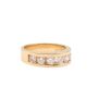 1.28ct 7 diamonds SI-2 G/H 14K yellow gold ring Size-9