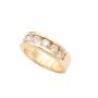 1.28ct 7 diamonds SI-2 G/H 14K yellow gold ring Size-9