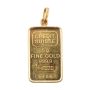 5 Gram Credit Swiss .999 Fine Gold Bullion Bar 18k Bezel Pendant 5.92 Grams