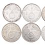 10x Germany 2 mark 3rd Reich silver coins 1937 1938 8x1939 10- nice coins