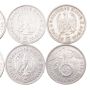 10x 1936 Germany 5 mark 3rd Reich silver 6xA 2xD 1xE 1xG 10-nice coins