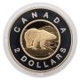 1996 $2 Polar Bear 22kt Gold Core with Pure Gold and Silver Combo Outer Ring