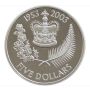 2003 New Zealand Coronation $5 Five Dollar Silver Gold Proof Coin