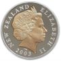 2003 New Zealand Coronation $5 Five Dollar Silver Gold Proof Coin