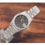 Rolex Oyster Perpetual Date 69190 26mm Grey Tapestry Dial Stainless Ladies Watch