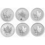 6x Canada 1 oz Pure Silver Maple Leafs 6 Privy Marks 2016 and 2017 Reverse Proof