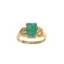 Ladies 14k Yellow Gold Emerald Diamond Ring