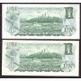 2X 1973 Canada Lawson replacement notes *FN3417862 EF and *FV6211701 AU