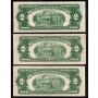 25 X 1953 USA RED SEAL $2 notes Series 1953 A B C FR-1500-01-02-03 VF to VF+