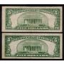 2 X 1928 $5 United States Red Seal banknotes 1928 C VF and 1928 E FINE