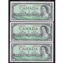 5x Canada 1954 $1 consecutive notes BC37b-i F/P5721021-25 GEM UNC EPQ