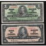 1937 Canada $1 $2 $5 $10 banknote set all Gordon Towers all nice VF