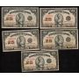 5x 1923 Canada 25 Cent banknotes Campbell Clark 5-different check letters all F+