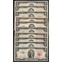 50 X 1953 USA RED SEAL $2 notes Series 1953 A B C FR-1500-01-02-03 VF to VF+