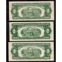 25 X 1953 USA RED SEAL $2 notes Series 1953 A B C FR-1500-01-02-03 VF to VF+