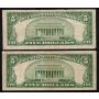 1953 B $5 USA silver certificate and 1953 A $5 United States Red Seal note