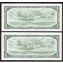 5x Canada 1954 $1 consecutive notes BC37b-i F/P5721021-25 GEM UNC EPQ