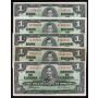 5x 1937 $1 banknotes mixed signatures and Prefix all EF