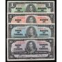 1937 Canada $1 $2 $5 $10 banknote set all Coyne Towers all nice VF